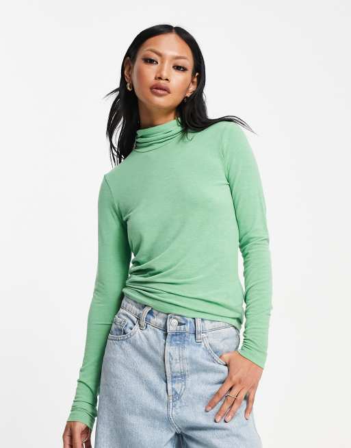 Green polo shop neck top