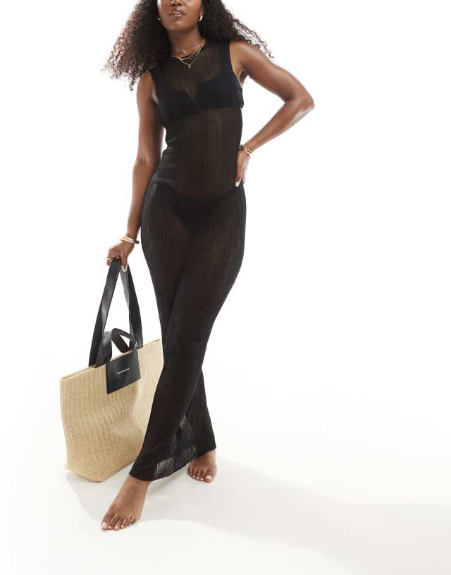 asos beach maxi dress ASOS Design - Crochet Beach Maxi Dress - Women - Polyester - XS