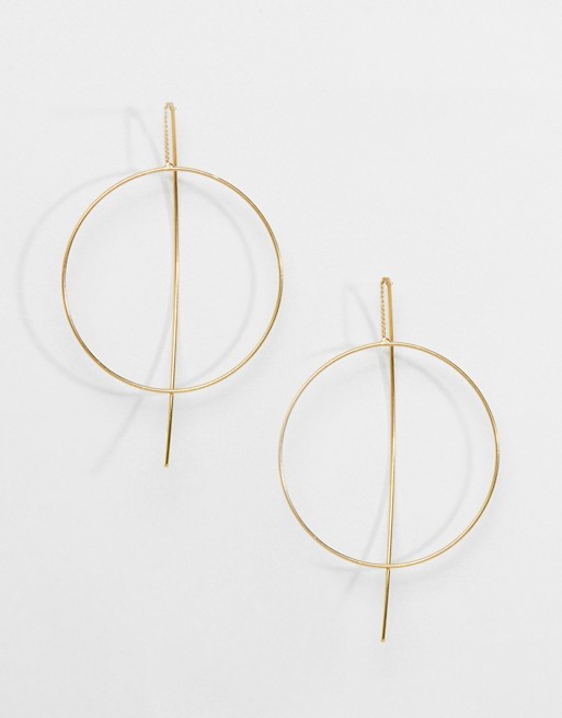 ASOS DESIGN fine open hoop through earrings