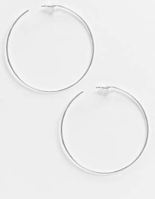 ASOS DESIGN  Kolczyki-ko?a z cienkiego drutu 50 mm-Srebrny Srebrny