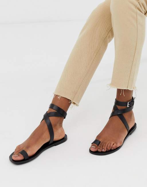 Toe loop flat sandals sale