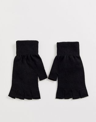 ASOS DESIGN fingerless gloves in black - ASOS Price Checker
