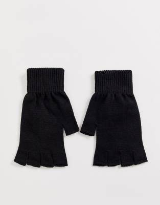 ASOS DESIGN fingerless gloves in black - ASOS Price Checker