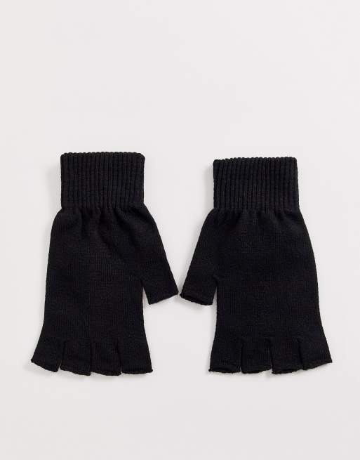 ASOS DESIGN fingerless gloves in black ASOS