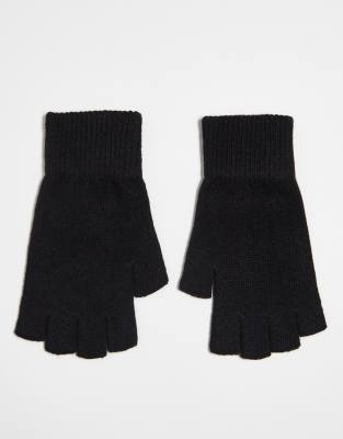 ASOS DESIGN fingerless gloves in grey marl