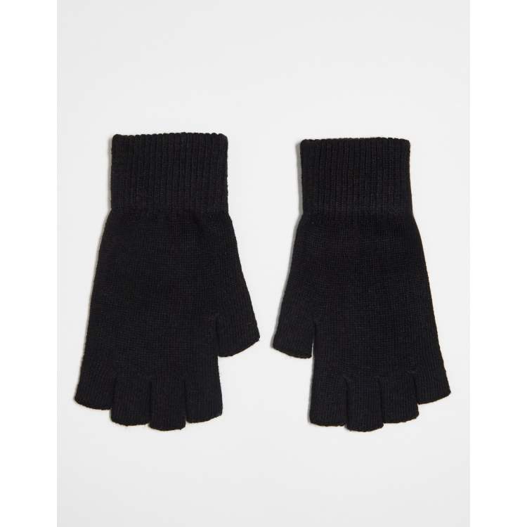 Fingerless Knitted Woven Gloves Winter Accessory Glove Black main image 1