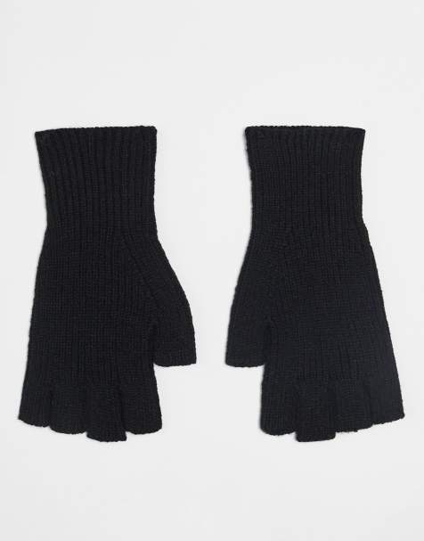 ASOS DESIGN fingerless gloves in black - view 1