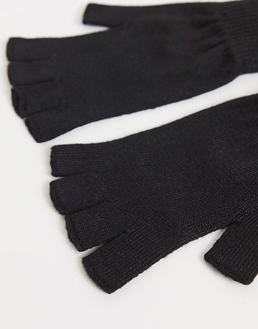 ASOS Synthetic Fingerless Gloves in Black for Men Mens Accessories Gloves 