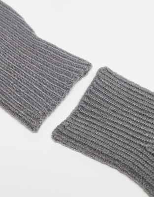 Asos Design Fingerless Gloves In Gray