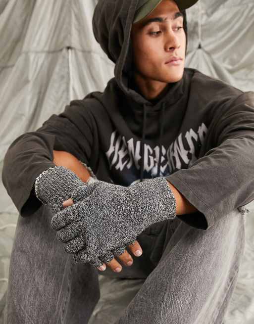 ASOS DESIGN – Fingerlose Handschuhe in Schwarz und Weiß