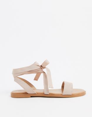 Asos design flawless tie leg sales flat sandals