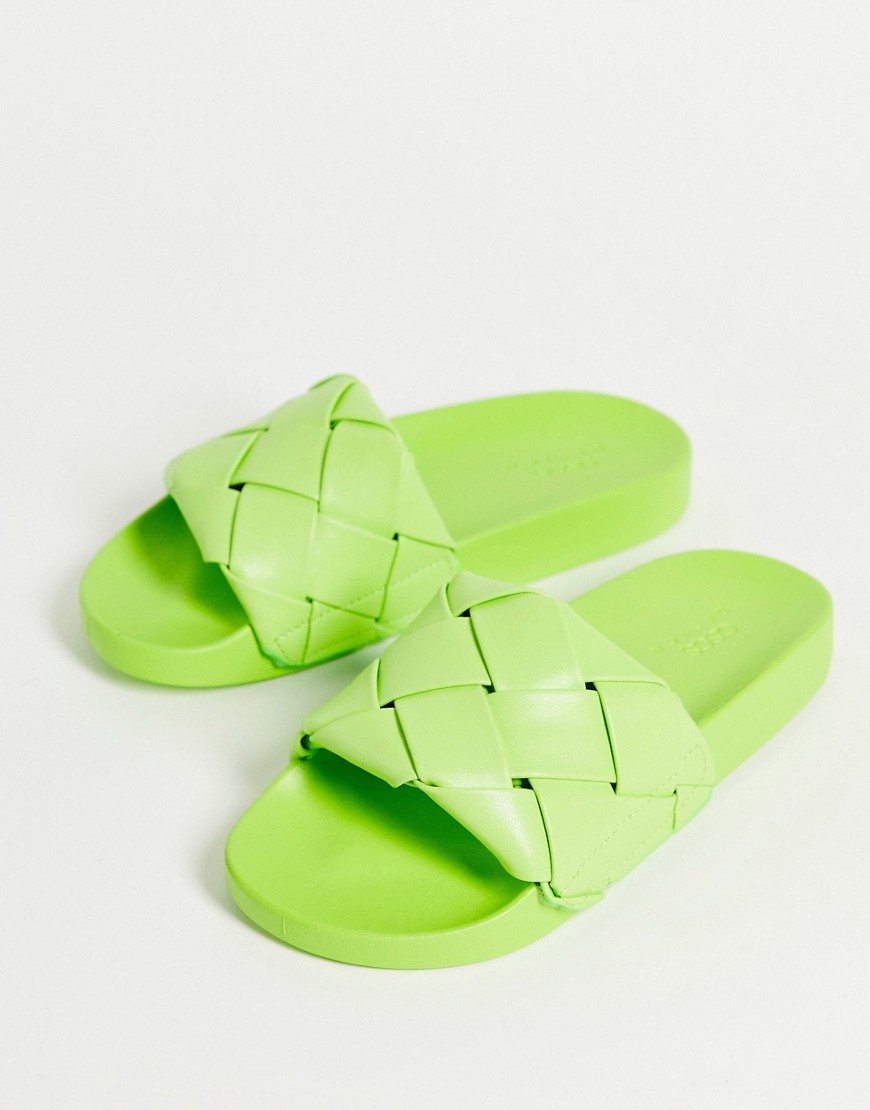 ASOS DESIGN - Finley - Gevlochten slippers in groen