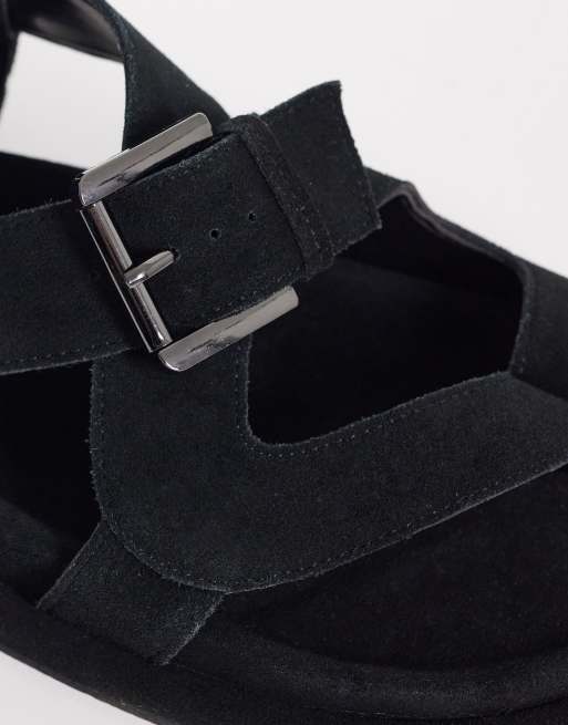 ASOS DESIGN - Finley - Premium - Sorte sandaler med stropper og sål i ruskind, 4 af 4