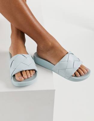 ASOS DESIGN - Finley - Woven Strap Slippers in Baby Blue - ASOS NL |  StyleSearch
