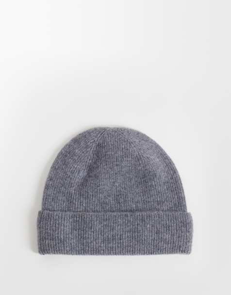 ASOS DESIGN finstrikket uldhue i grå - view 1
