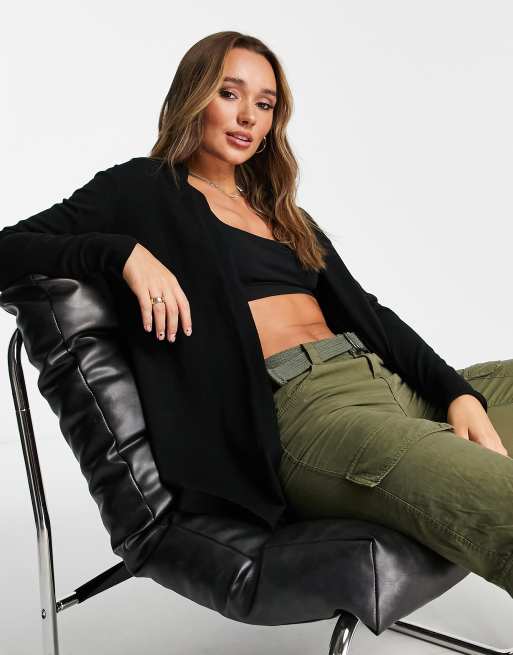 ASOS DESIGN - Fint strikket cardigan i sort