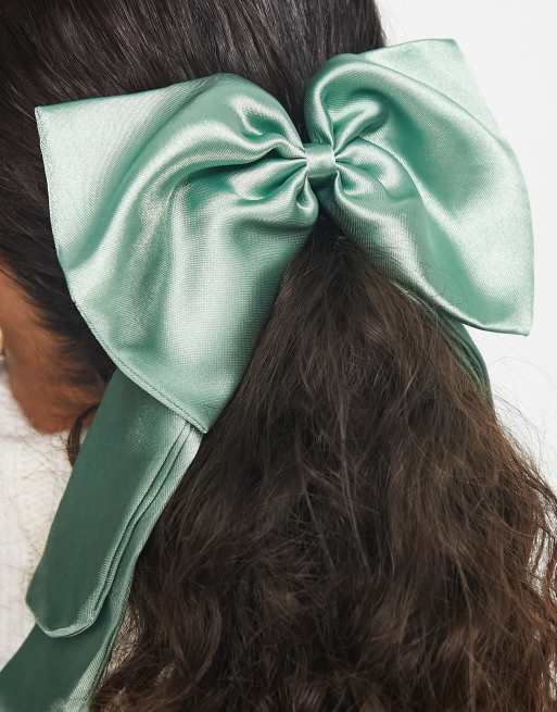 ASOS DESIGN - Confezione da 2 elastici per capelli con fiocco in raso neri