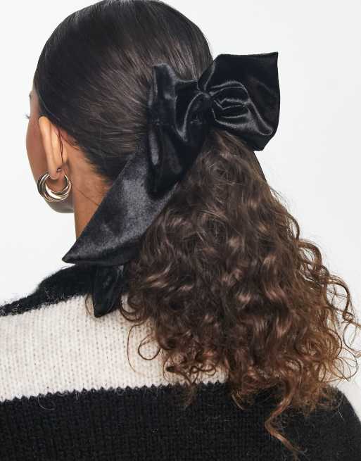 ASOS DESIGN - Fiocco per capelli in velluto nero, 3 di 4