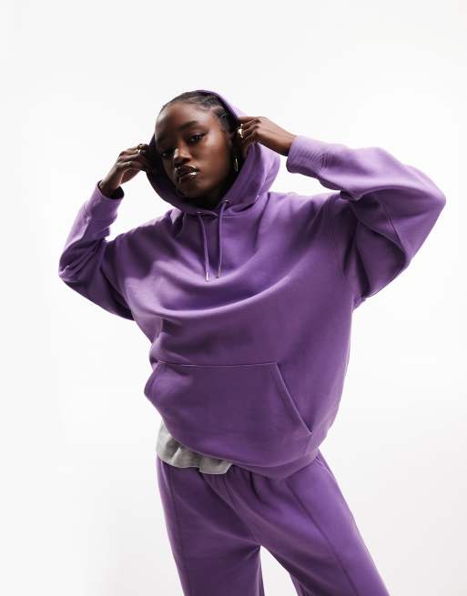 ASOS DESIGN – Fioletowa bluza oversize o fasonie boyfriend z kapturem