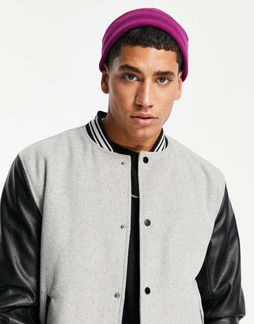 ASOS DESIGN – Fioletowa mini czapka typu fisherman beanie