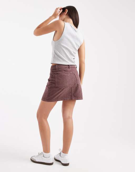 ASOS DESIGN – Fioletoworóżowa sztruksowa spódnica mini, 2 z 4