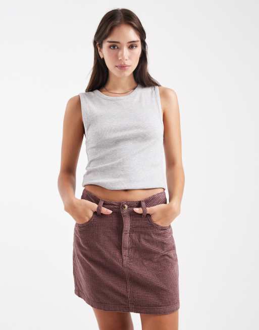 ASOS DESIGN – Fioletoworóżowa sztruksowa spódnica mini, 4 z 4