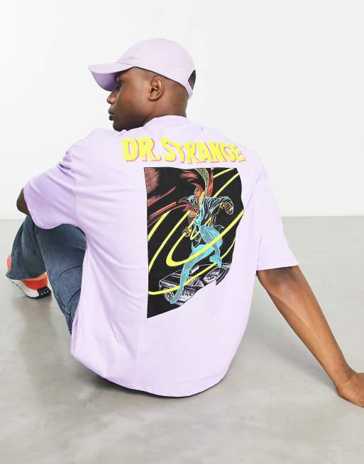 ASOS DESIGN – Fioletowy T-shirt oversize z motywem Dr Strange Marvela