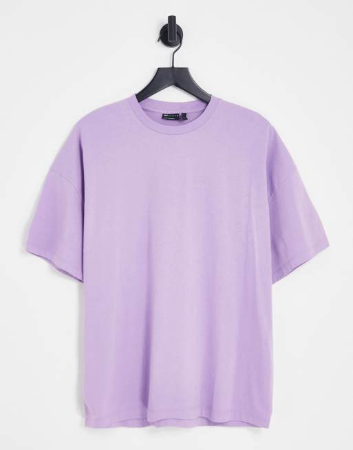 ASOS DESIGN fioletowy T-shirt oversize z okrągłym dekoltem
