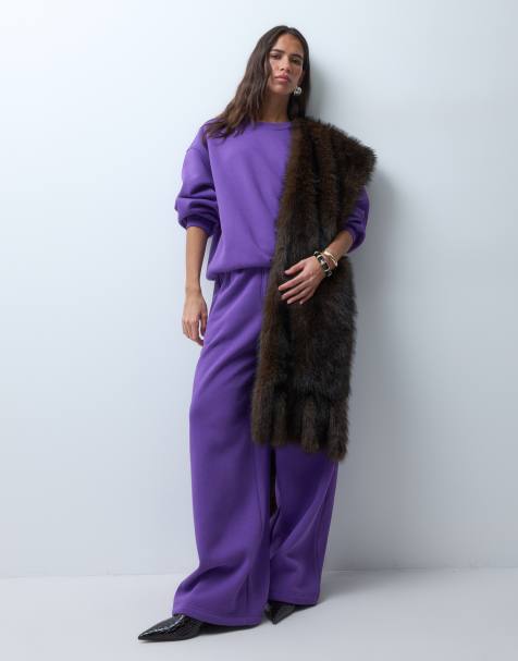 ASOS DESIGN – Fioletowy zestaw: bluza oversize i joggersy - view 1
