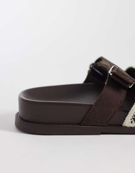 ASOS DESIGN – Fion – Chokladbruna, vävda och stickade sandaler med formad sula, 4 av 4