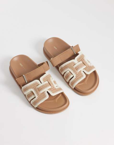 ASOS DESIGN - Fion - Geweven sandalen met voetbed in naturel - view 1