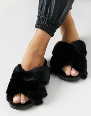 ASOS Damen Kleidung Nachtwäsche Schlafanzüge AO DEIGN Zion double strap slider slippers in 