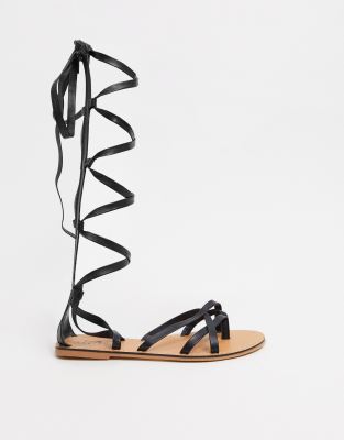 knee gladiator sandals