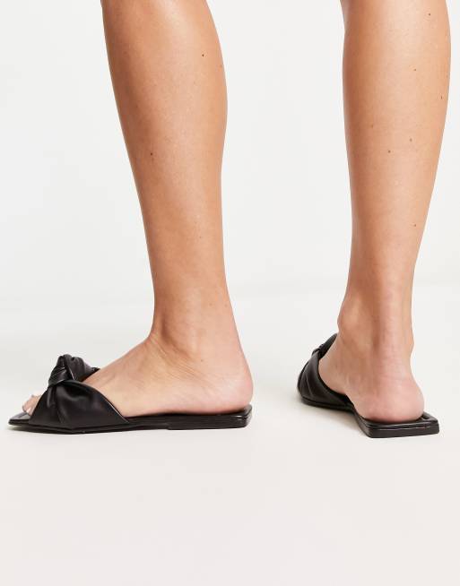ASOS DESIGN - Firefly - Sandales plates avec nœud - Noir, 3 de 4