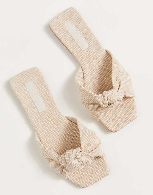 ASOS DESIGN - Firefly - Sandali bassi a pianta larga con nodo colore neutro, 4 di 4