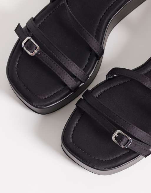ASOS DESIGN - Firework - Platte sandalen met smalle bandjes in zwart, 2 van 4