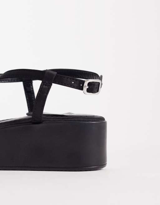 ASOS DESIGN - Firework - Platte sandalen met smalle bandjes in zwart, 3 van 4