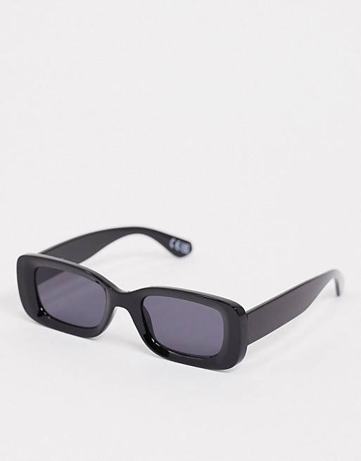 ASOS DESIGN - Firkantede facetslebne solbriller i sort