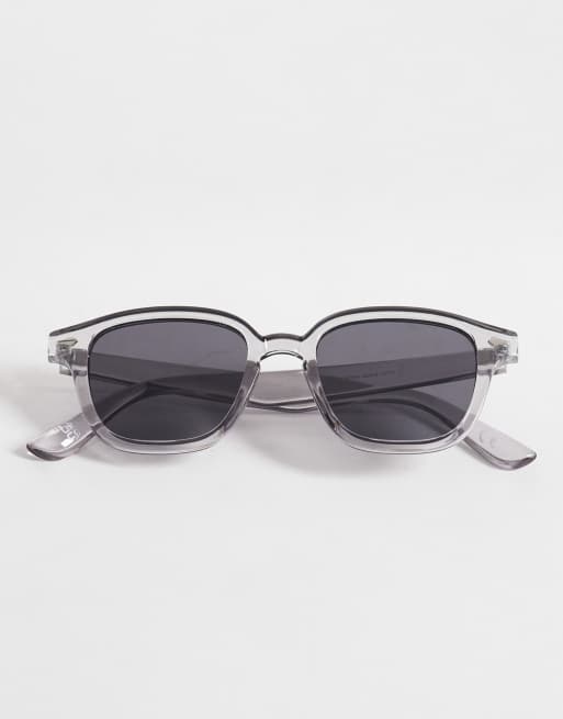 ASOS DESIGN - Firkantede solbriller med krystalgråt stel og røgfarvede glas, 3 af 3