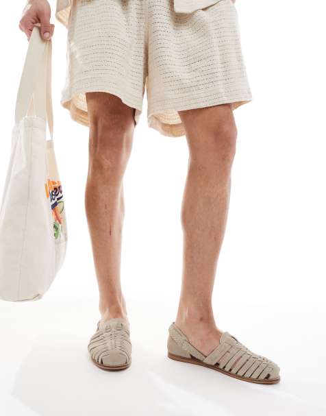 ASOS DESIGN – Fischer-Sandalen aus Wildleder in Steingrau - view 1