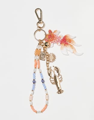 ASOS DESIGN fish and lobster bag charm in multi | ASOS