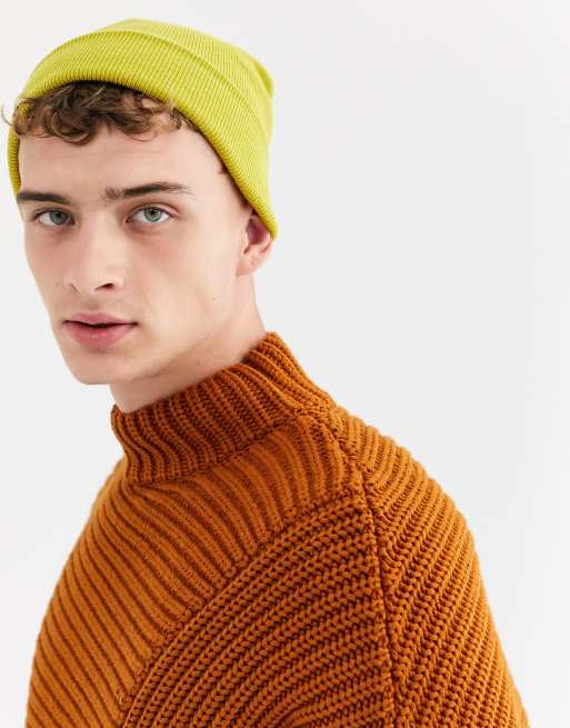 ASOS DESIGN fisherman beanie in light olive | ASOS