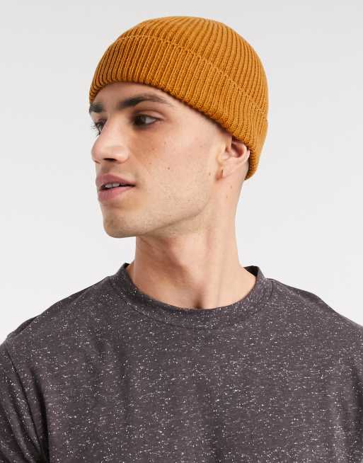 ASOS fisherman beanie in mustard | ASOS