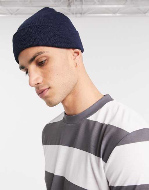 Ved navn kondom tøve ASOS DESIGN fisherman beanie in navy | ASOS