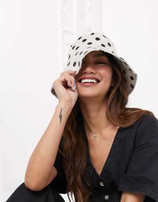 ASOS DESIGN fisherman hat in spot print-Multi