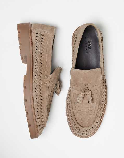 ASOS DESIGN fisherman loafers in beige suede - view 1