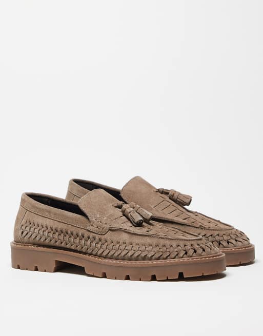 ASOS DESIGN fisherman loafers in beige suede
