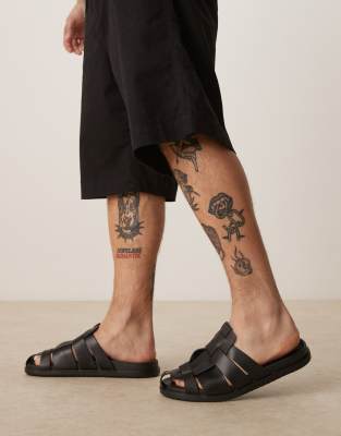 Asos Design Fisherman Mule Sandals In Black