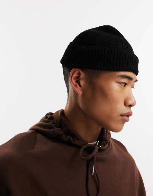 ASOS DESIGN fisherman beanie in brown leopard print