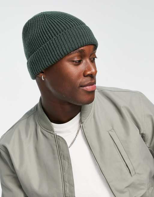 ASOS DESIGN fisherman beanie in olive |